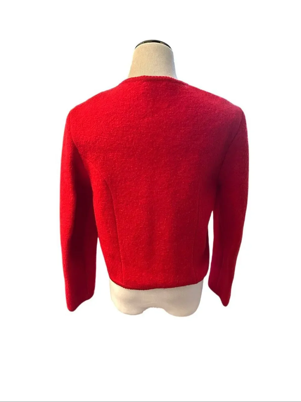Carroll Reed Vintage Red Wool Cardigan Sweater Sz 14